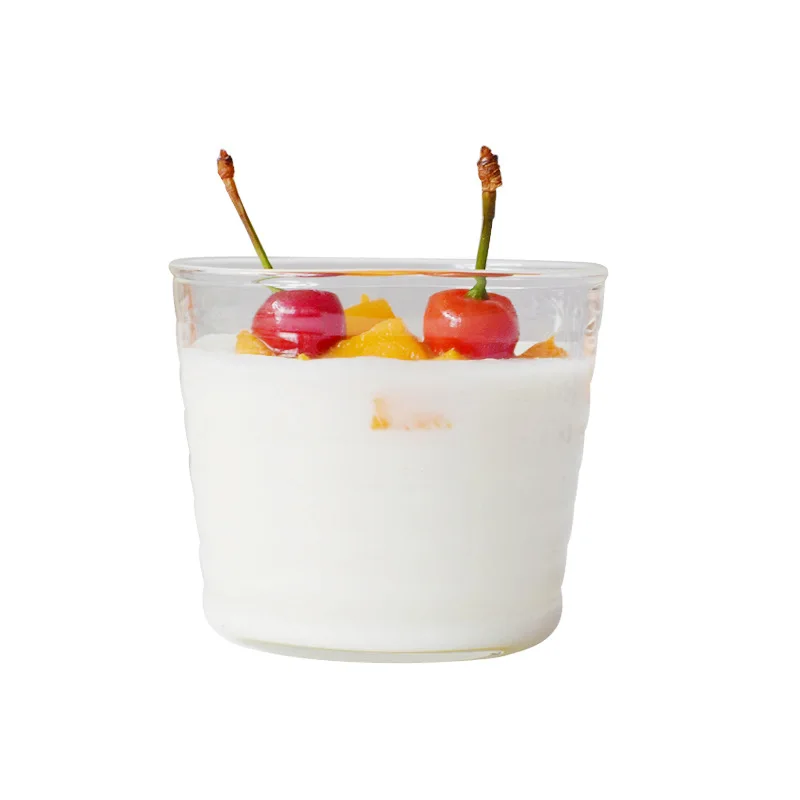 

Borosilicate Glass Pudding Cup with lid Salad Bowl Glass Jar for Mousse Yogurt Parfait Jam Honey Spices ice Cream, Clear