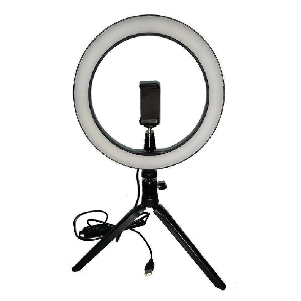 

FOSOTO FT-26 LED Ring Light 10 Inch Ringlight Photography USB Ring Lamp Makeup LED with Stand Hot Shoe for Camera and phone, Black