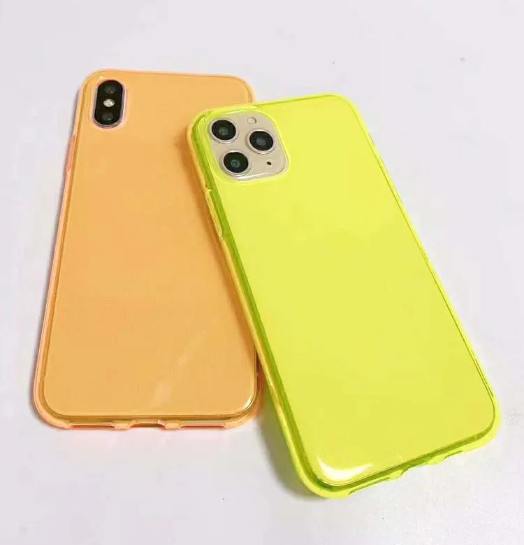

2020 new style fluorescent color crystal clear 1.5mm TPU transparent phone cover case for samsung galaxy a510