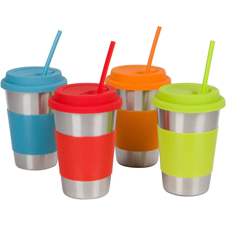 

MIKENDA Custom Logo 500ml/350ml/230ml Stainless Steel Water Tumbler with silicone lid and sleeve Coffee Cups