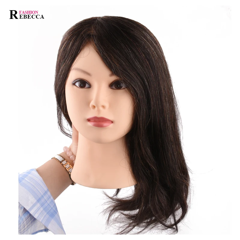 

Rebecca Female Real Human Hair Mannequins PVC Hair Manikin Beautiful Training Heads Practice Mannequin Head Without Shoulders, 99#