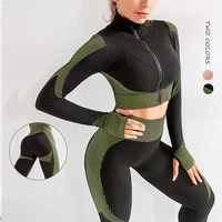 

Breathable Seamless Tight Slimming Fitness Wear Women Long Sleeve Crop Top Yoga Clothing