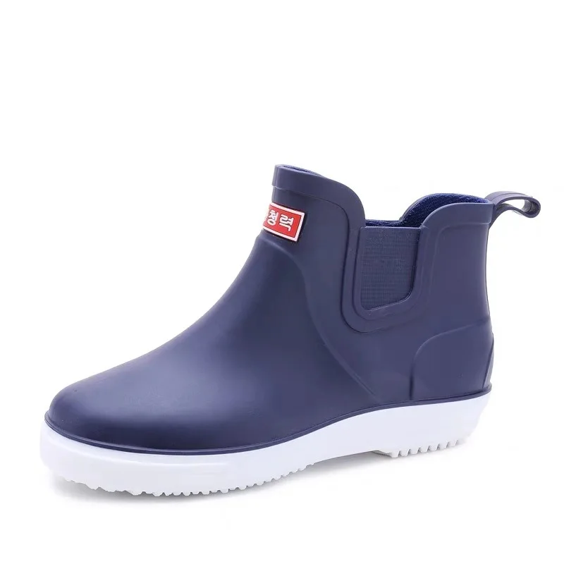 

Fashion low tube adult rain boots male non-slip galoshes kitchen cook wash car water shoes work shoes, Picture