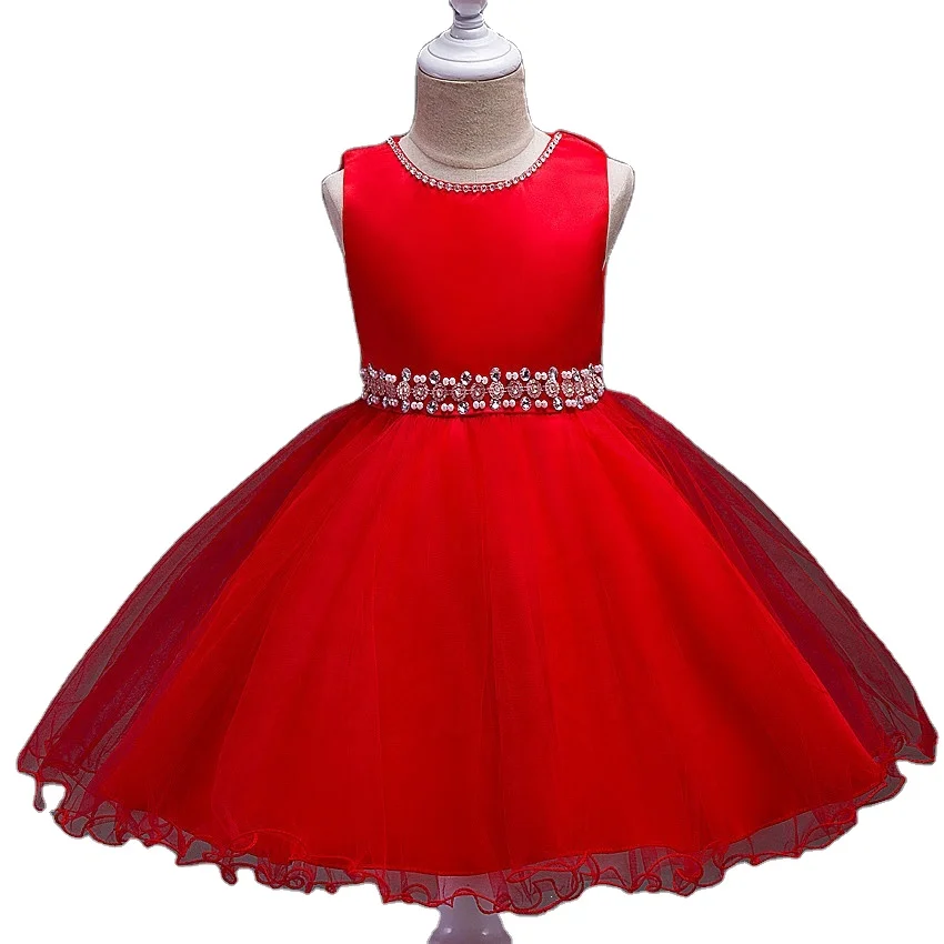 

High quality kids dress girls clothing for birthday, party and wedding, Pink, red, purple, champagne