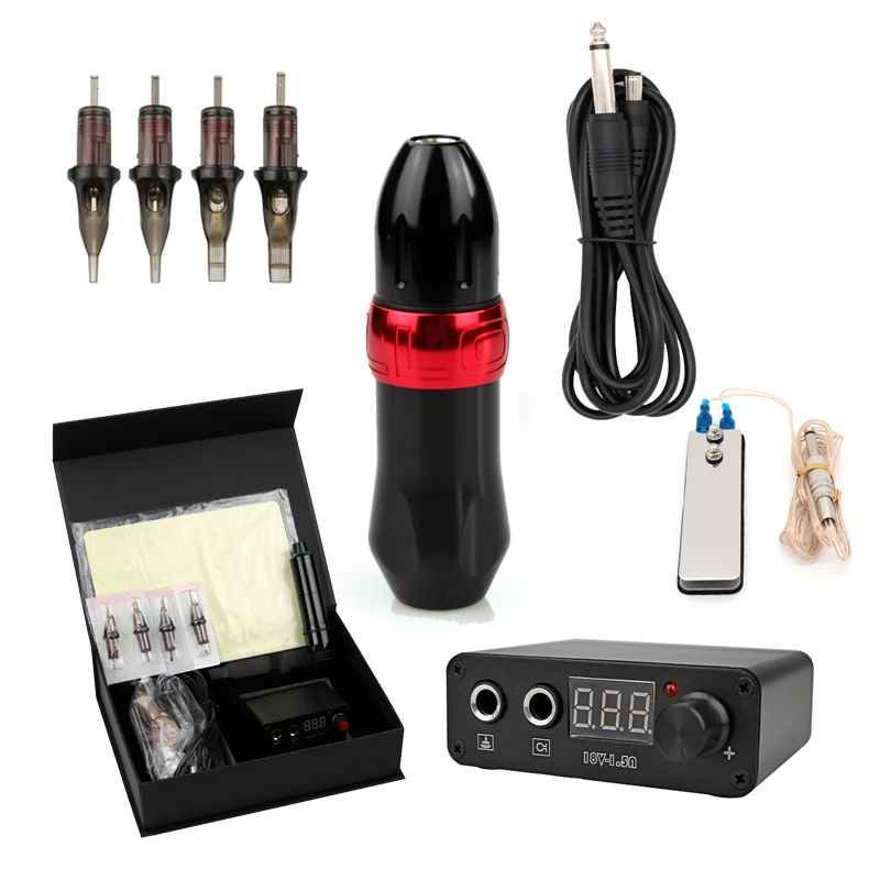 

Rotary Tattoo Machine Kit Professional Tattoo Pen DC Connected for Tattoo Artist Black