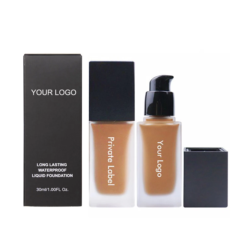 

Wholesale Foundation Liquid Vendor 12 Color Full Coverage Private Label Waterproof Natural Makeup Liquid Foundation Dark Skin