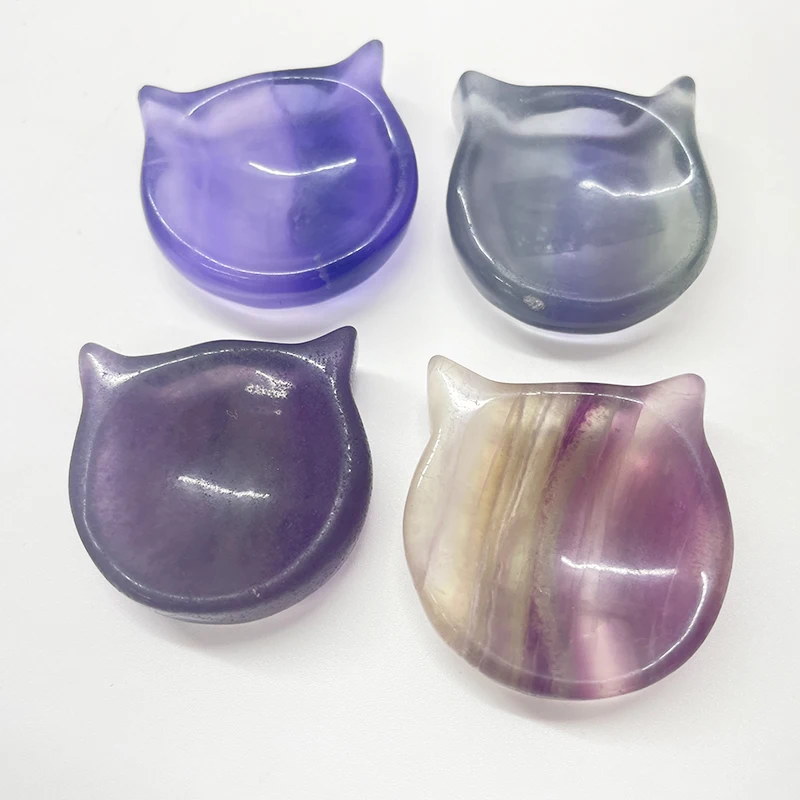 

Hot Sale Healing Quartz Reiki Natural Crystal Hand Made Rainbow Fluorite Small Crystal Bowl