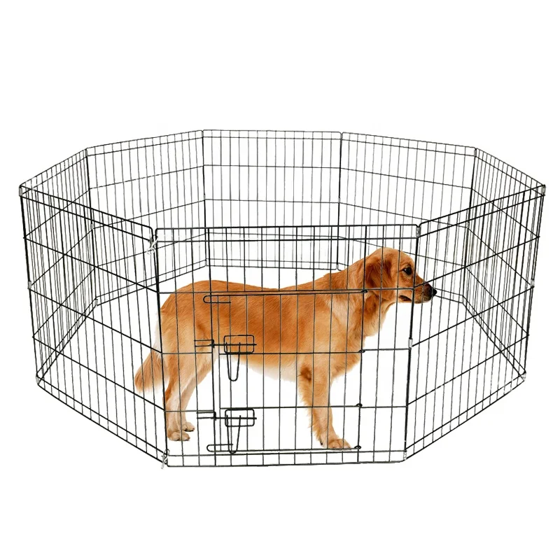 

Lorenzo OEM Cercado Para Cachorro 42"H107*W61CM Foldable Playpen Pet Pen Enclosure For Dogs Doghouse Outdoor Kennel Panel Fence, Black