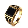 Great Wall black zircon ring gold stainless steel masonic rings for men
