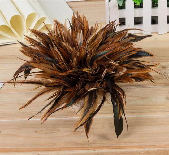 
5-6' Rooster Saddle Feathers strung 
