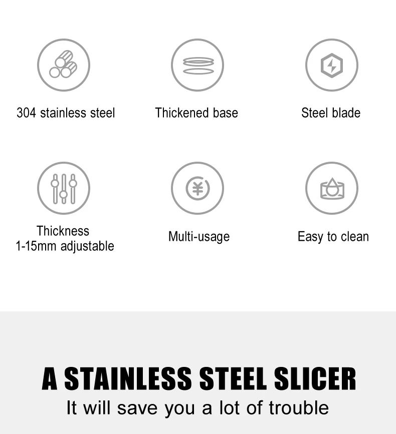 Convenient stainless steel blade manual fruit slicer potato vegetable cutter