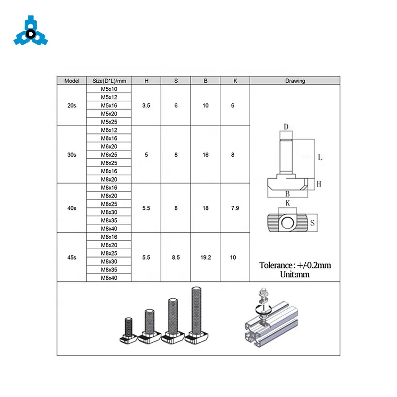 
T Bolt Stainless Steel Customized Forged Flat Rectangle Hammer Square Head Bolt OEM Stock Support 