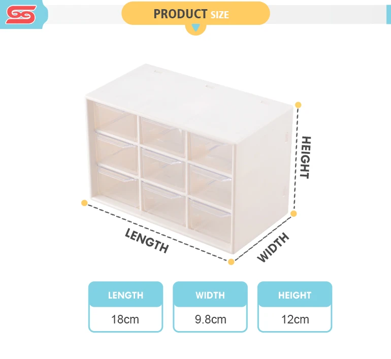 Desktop Office Storage Organization 9 Compartment Box With Saving Space ...