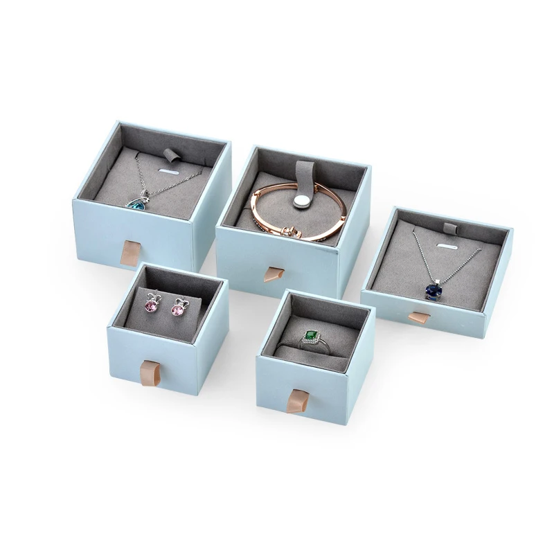 

Drawer box jewellery box ring stud bracelet necklace box custom LOGO, Blue