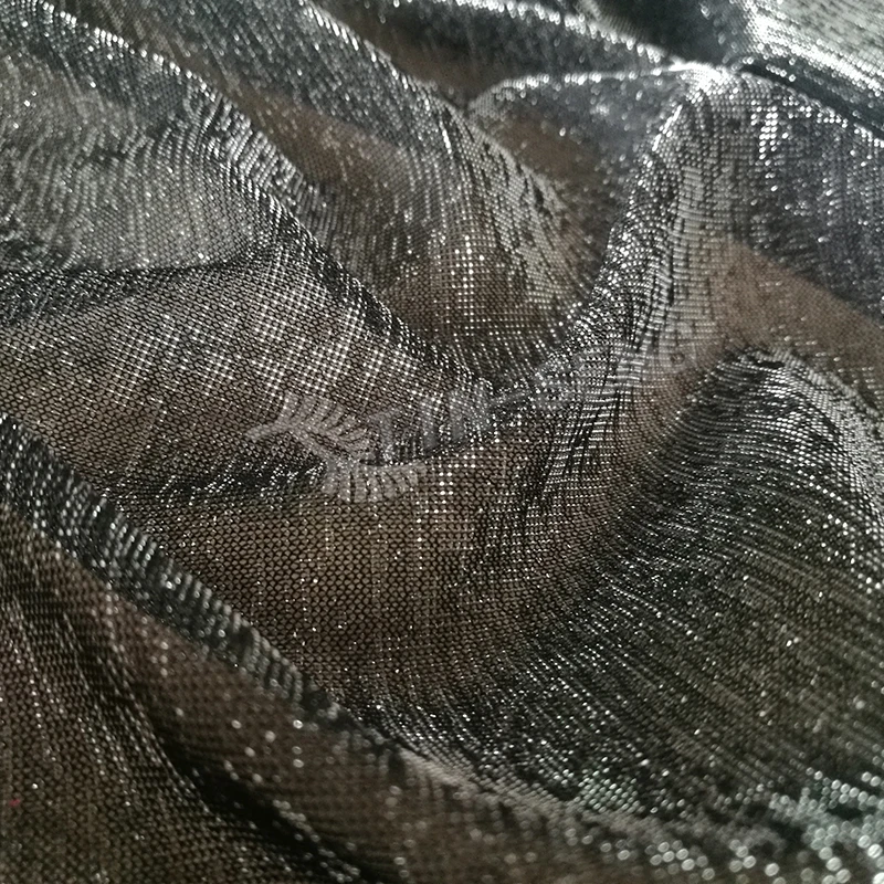 Silver Poly Lurex Fabric,See Through Sparkly Dress Fabric With Lurex ...