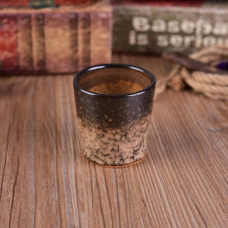 200ml Cylinder amber ceramic candle holder wholesales