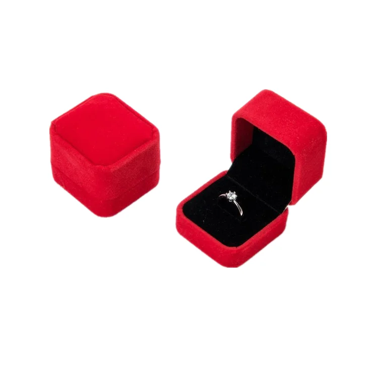 

Fashion Design Slim Proposal Ring Jewelry Box & Red Velvet Wedding Ring Box, Choose