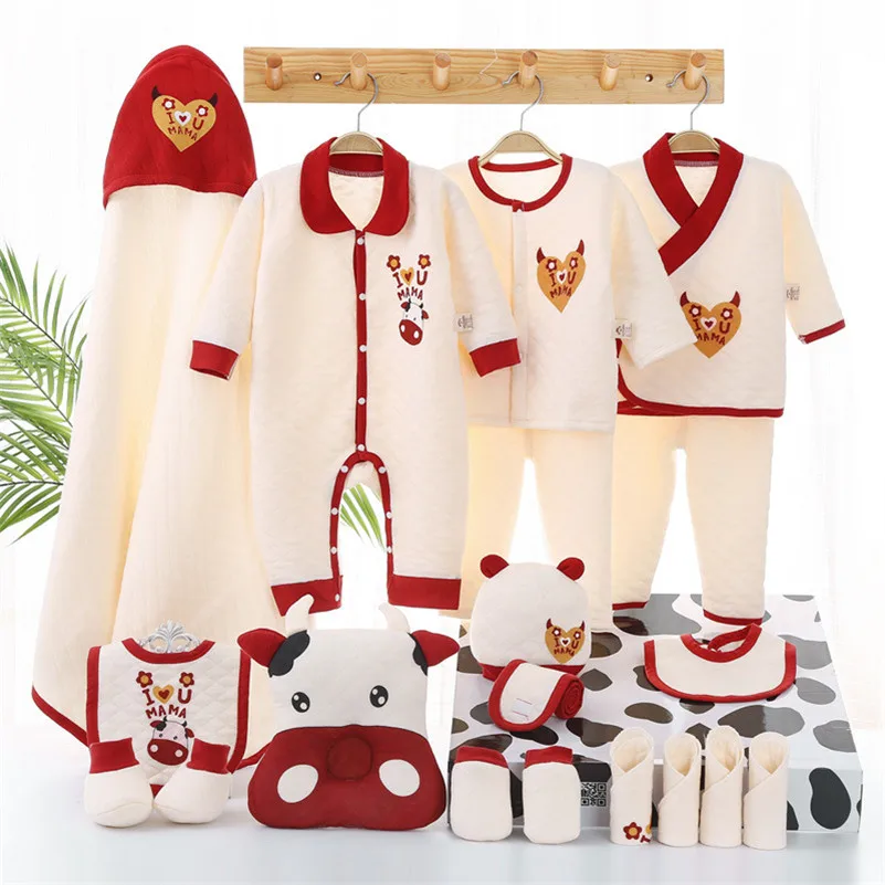 

Customized A-class infants clothes sets baby clothing 21 /19 pcs 100% Cotton soft Newborn baby clothing gift set