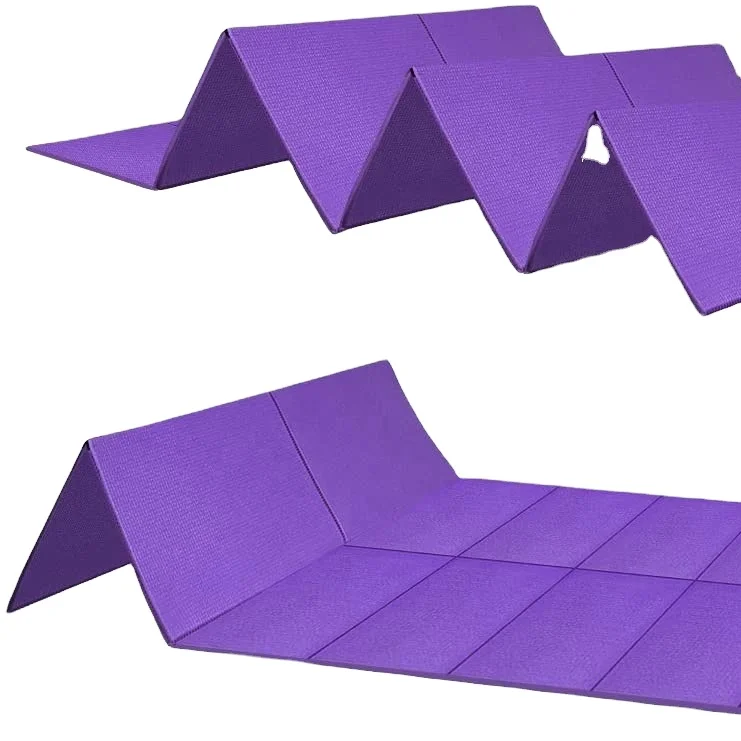 

All Types 68" L x 24" W Folding Travel Fitness Exercise Mat Foldable Pilates Floor Workouts Yoga Mat, Blue/purple/customized