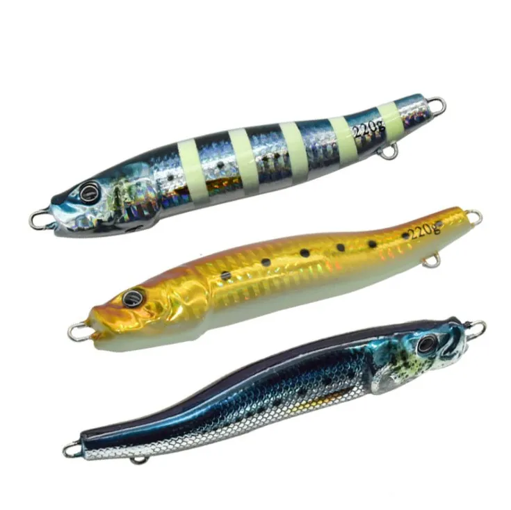 

S shape 3D print lead jig fishing lure 80g 100g 120g 150g 180g 220g 260g 300g metal sinking jigging lure long shot casting LURE, 4 colors can be customed