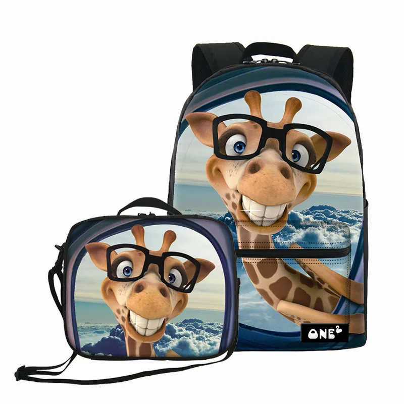 

New Fashion Custom Print School Bag Backpack School Bag Kids School Bag with Lunch Box Dropship, Accept customized