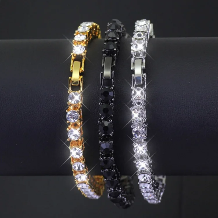 

New hip hop fashion full diamond ice out jewelry tennis chain for women or men, As pic