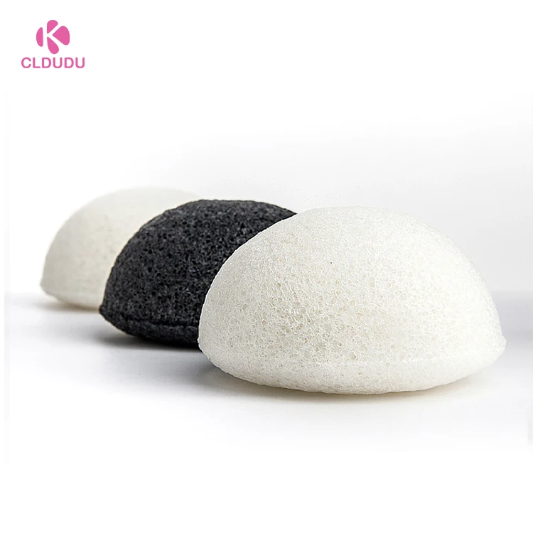 

Organic vegan half-ball shape konjac esponja facial amazon hot sale konjac sponge private label for body and face