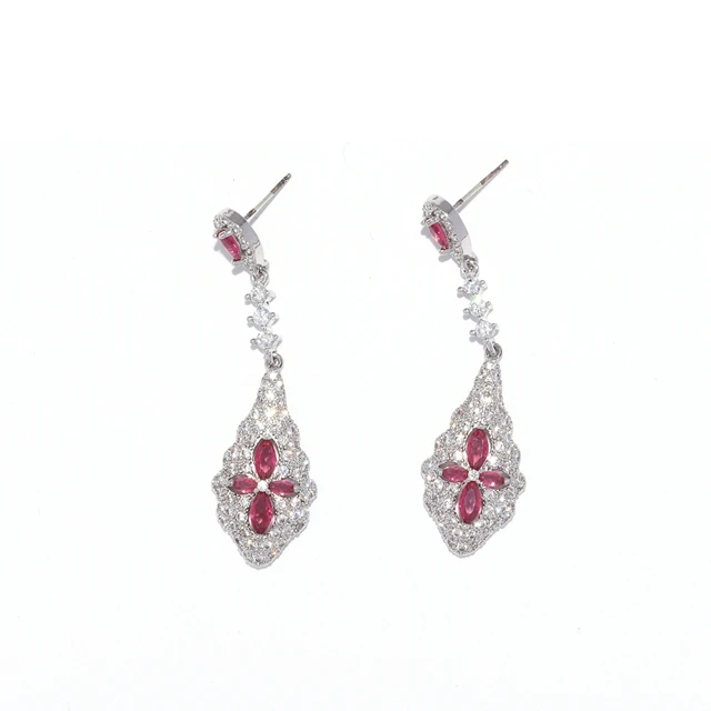 

Vintage Style Earring Large Silver Flower Golding Stud Jewel Earring, As photo
