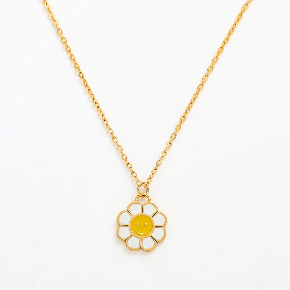 Joolim Jewelry 18K Gold Plated Sunflower Pendant Necklace Trendy Necklace