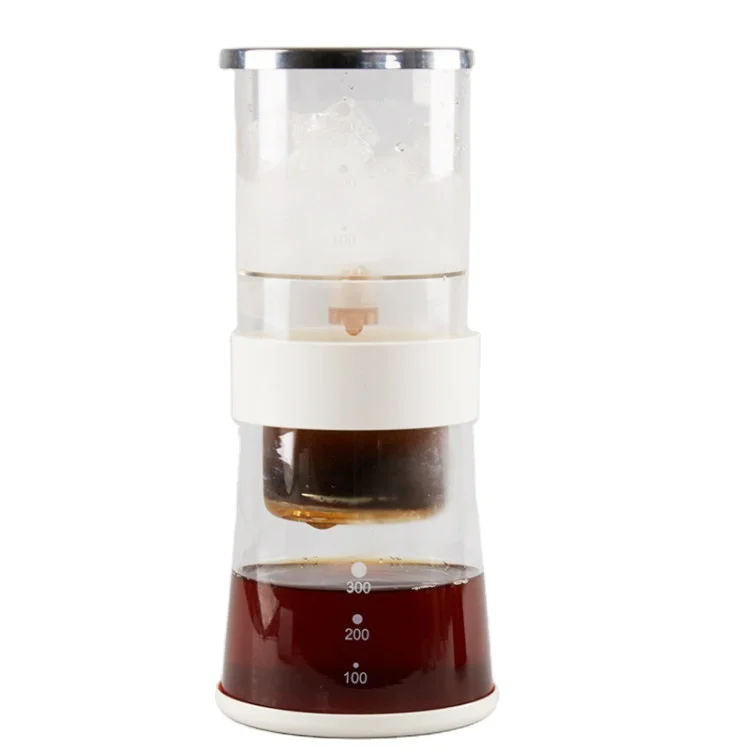 

300ml glass design ice cold coffee brewer maker, White