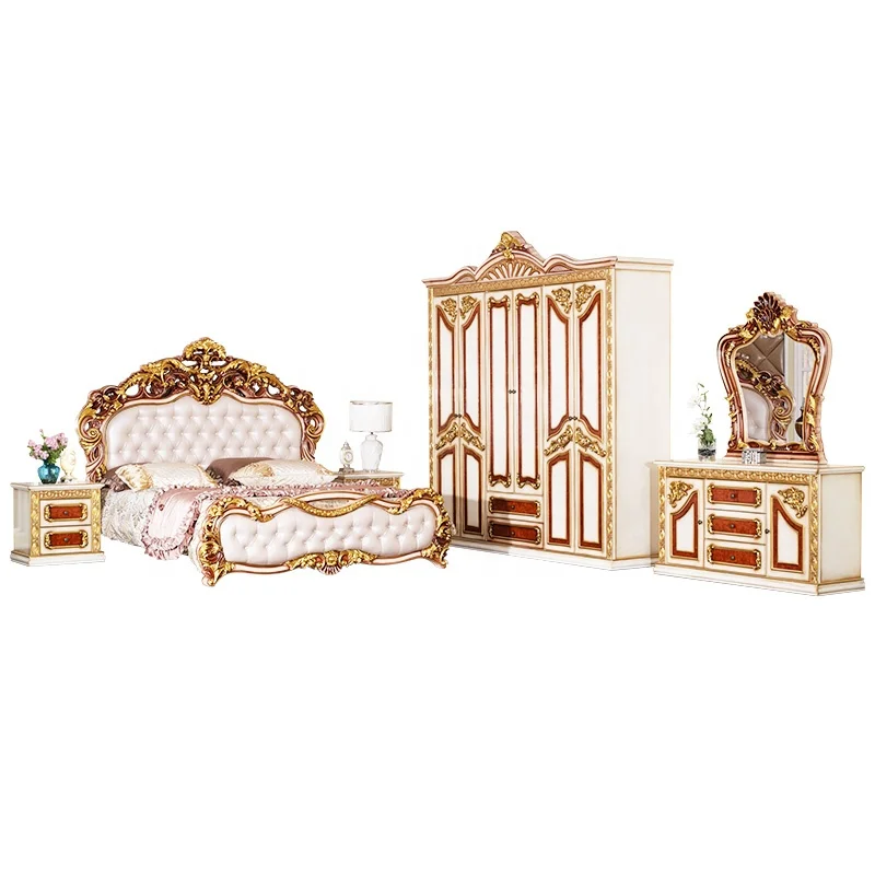 Großhandel royal möbel antik weiß schlafzimmer sets Kaufen Sie die