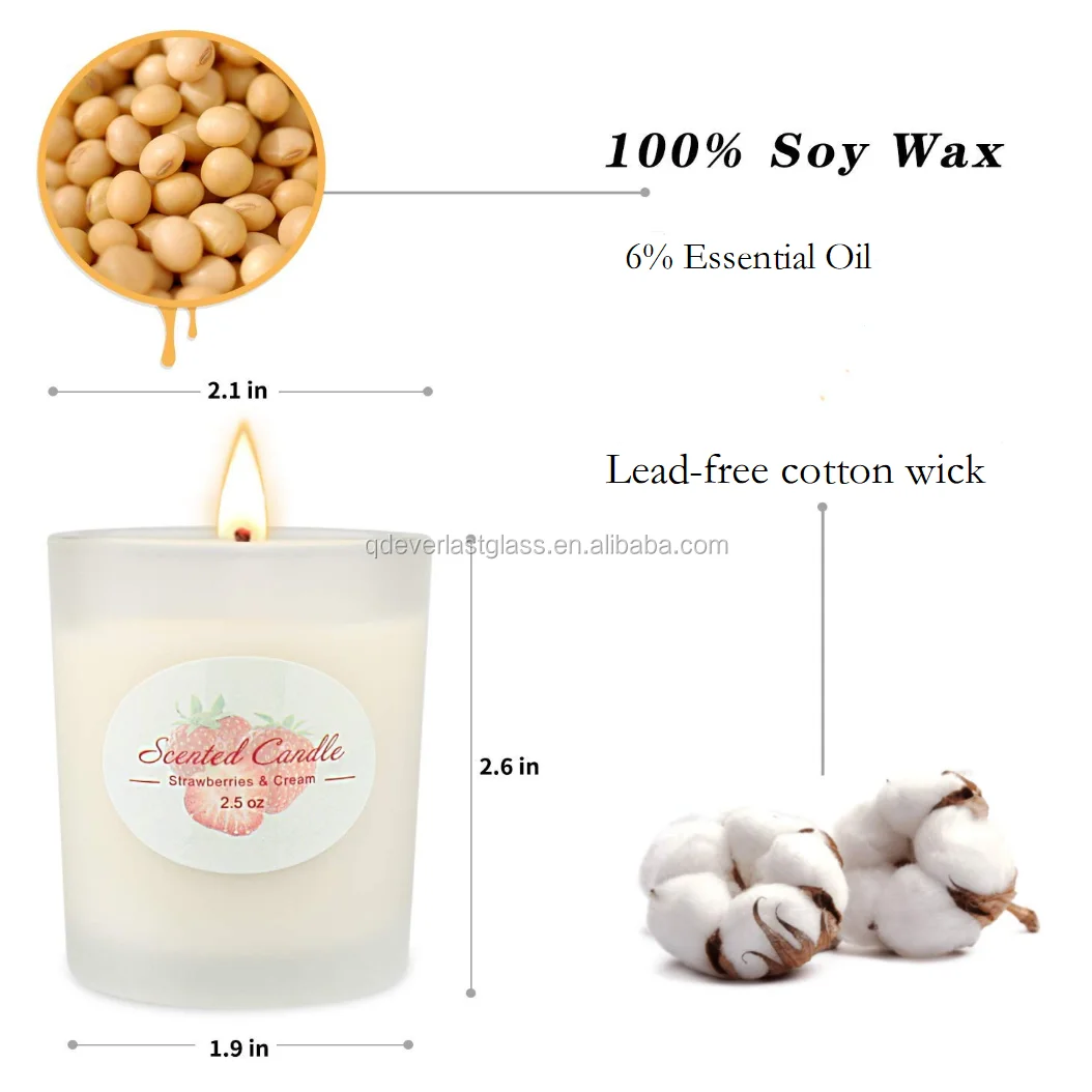 Wholesale Christmas Custom Scented Soy Wax Luxury Frosted Glass Candle