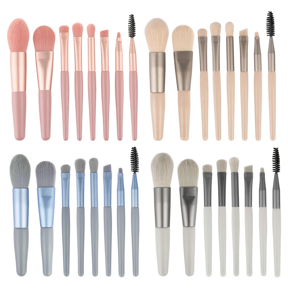 

Private label custom logo vegan makeup brushes set make-up brushes makeup brush kit professional, Pink, blue, apricot, gray/customized