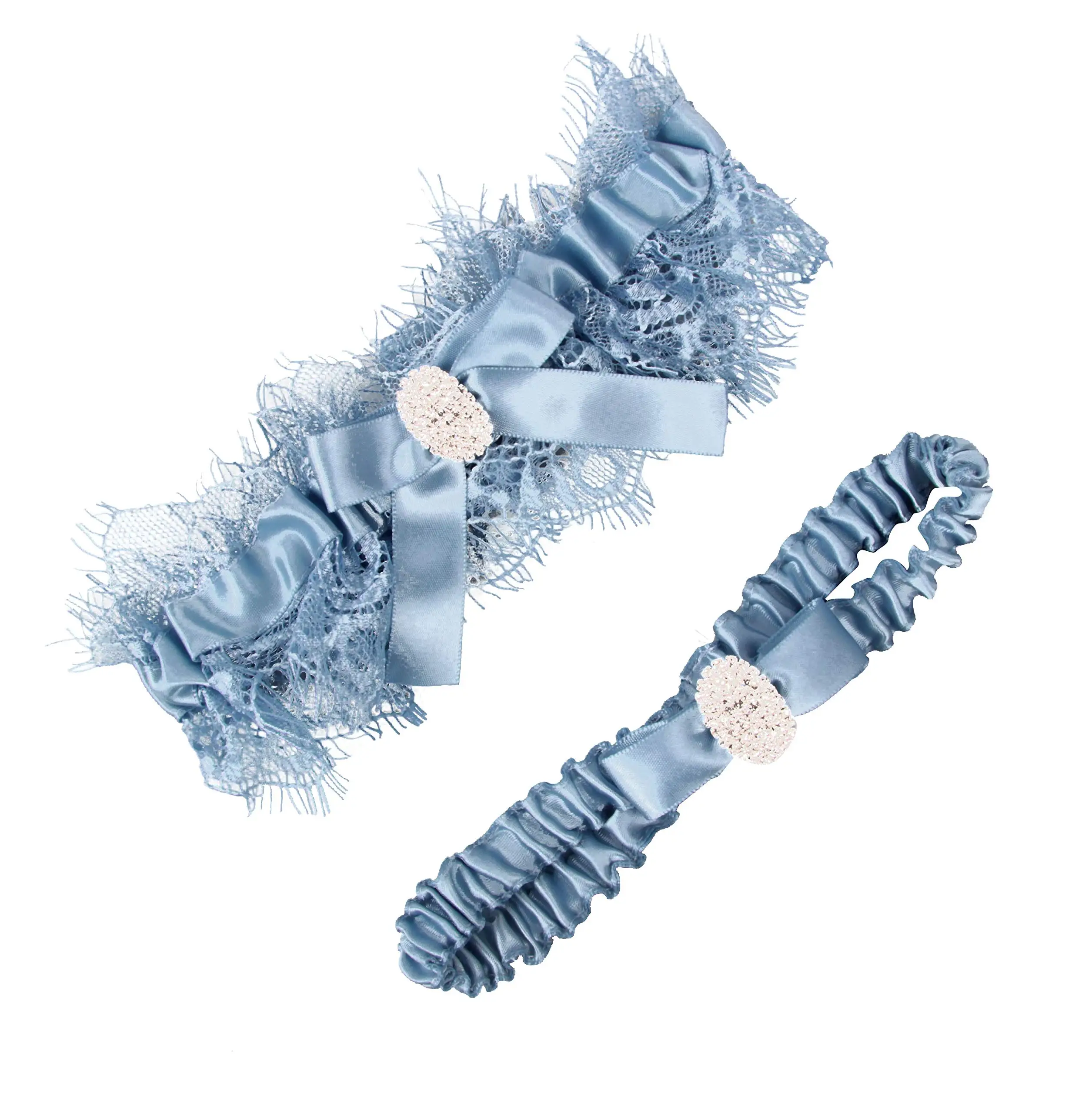 White Lace Wedding Garters Bridal Garter Set for Women Bride Garters With something Blue Z221