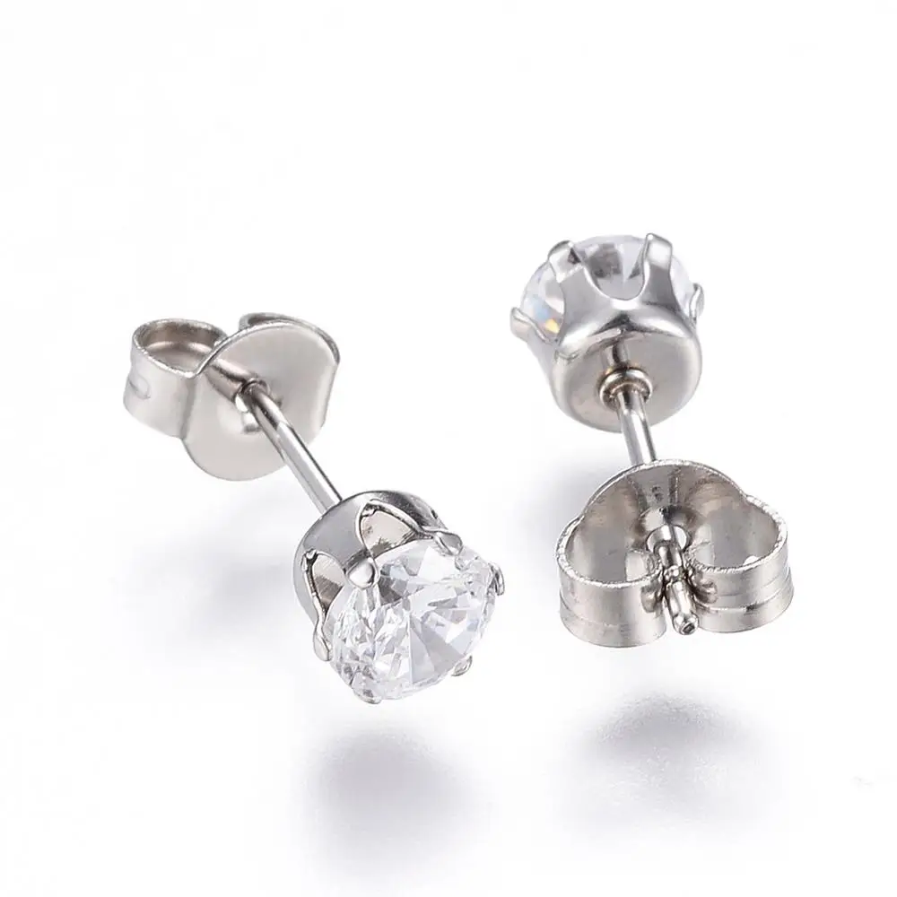 
Pandahall Cubic Zirconia Earring Necklace Jewelry Set For Women And Girls Stainless Steel Jewelry Set 