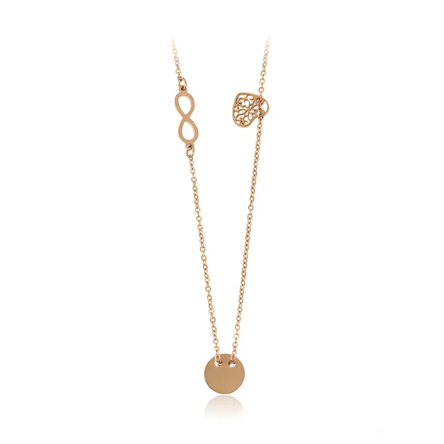 

45920 Xuping Jewelry Beautiful, Delicate, All-around Fashion, Simple Rose Gold Stainless Steel Ladies Necklace