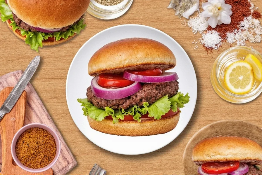 Hand mixing ground beef with seasoning blend