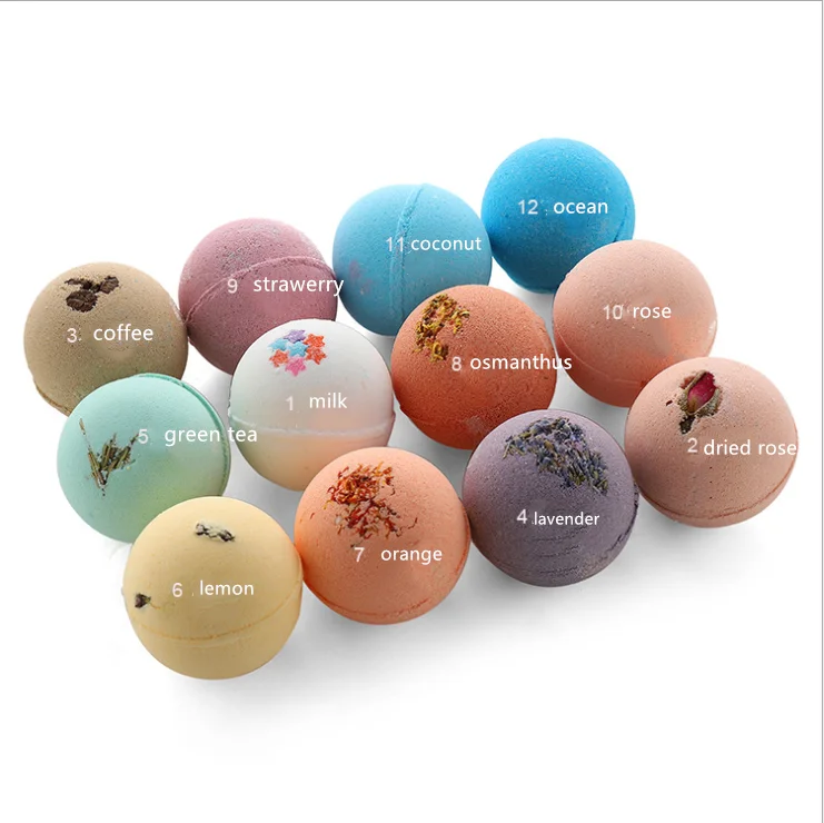 
private label natural organic christmas kids bath bombs with toys gift set packaging 