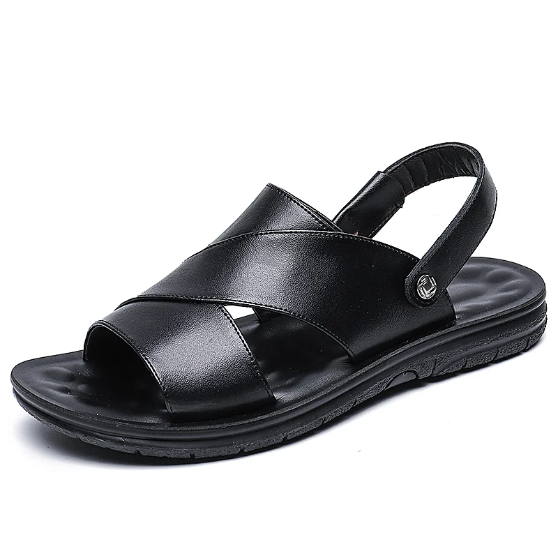 

2020 Amzom eBay Fashion Summer Hot Sell Black Brown Outdoor Beach Lightweight Casual Breathable Sports Mens Leather Sandals