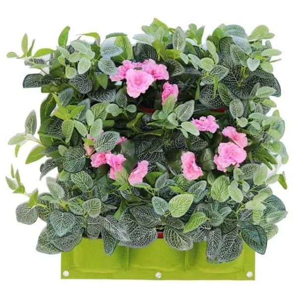 

Felt planter bag flora felt living wall planter vertical garden with 36 Roomy Pockets for Herbs Or Flowers, Black or green