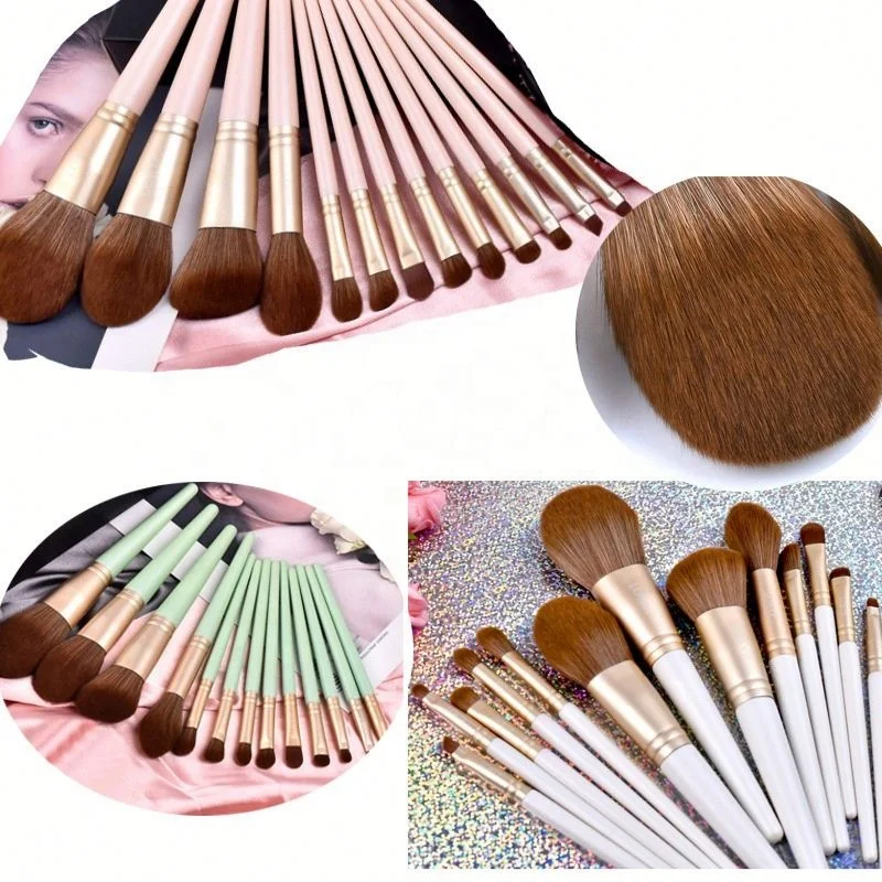 

13 Pcs Soft Hair Makeup Brush Set Wooden Handle Beauty For Girls Ladies Voogue, Pics