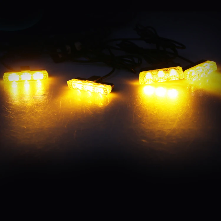 Customize12W mini grille warning lights amber led strobe light kit for police/truck/fire engine