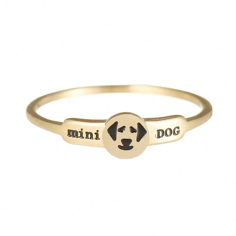 

Latest Vogue Joker Personalized Style Stainless Steel Dog Letter Initia Ring Engraving