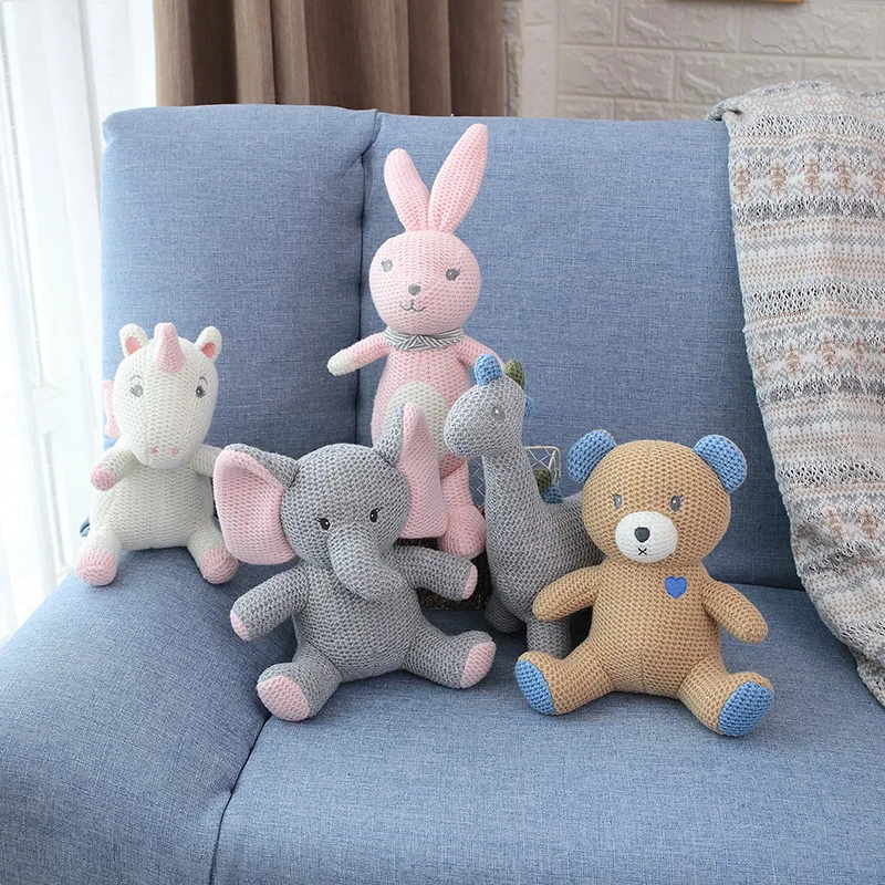 
Sample 22Dollar free shipping 8 Elephant plush toy cute dinosaur doll for kids gift Knitting toy 