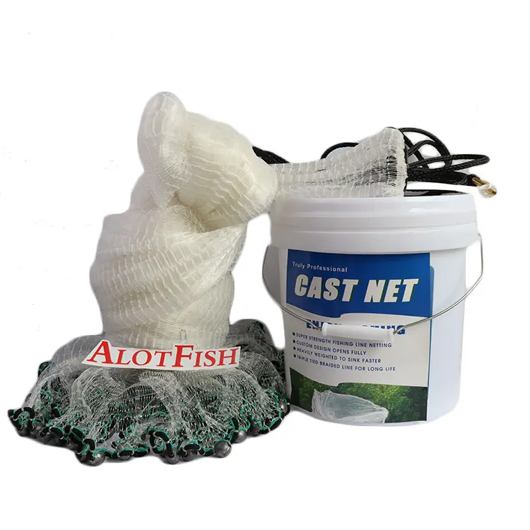 

100% Nylon Monofilament Casting Net Drawstring Fishing Cast Net, Clear or according to request