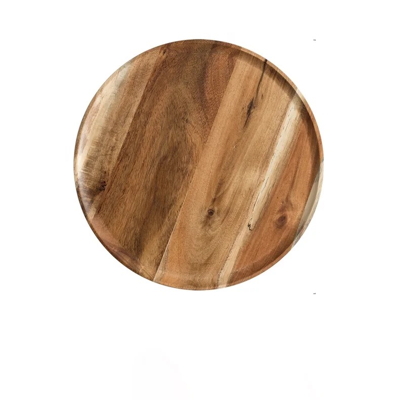 

New Design Rubber wood Tableware Acacia Wholesale Wooden Plates