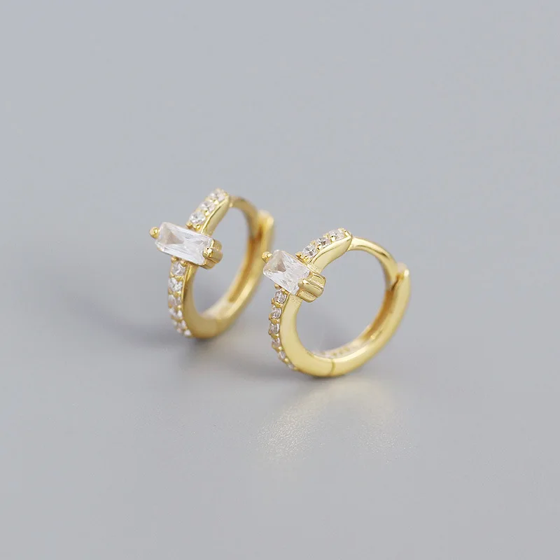 

YHE0336 925 Sterling Silver Earrings Wholesale Crystal Gold Hoop Earrings For Women Jewelry, Platinum gold