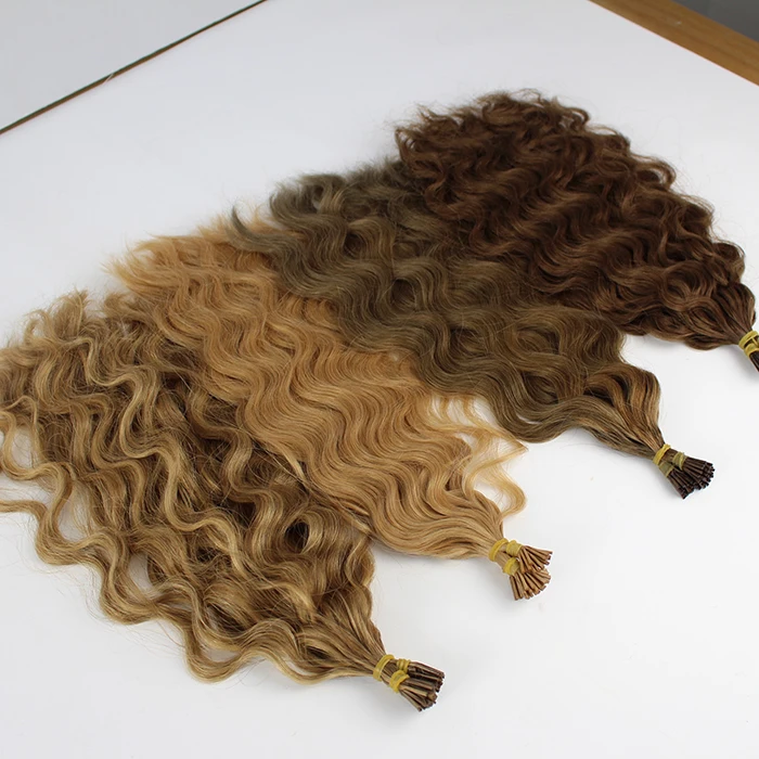 

Double Drawn Human Hair Extension Micro Bead Curly Microlink Itip Hair