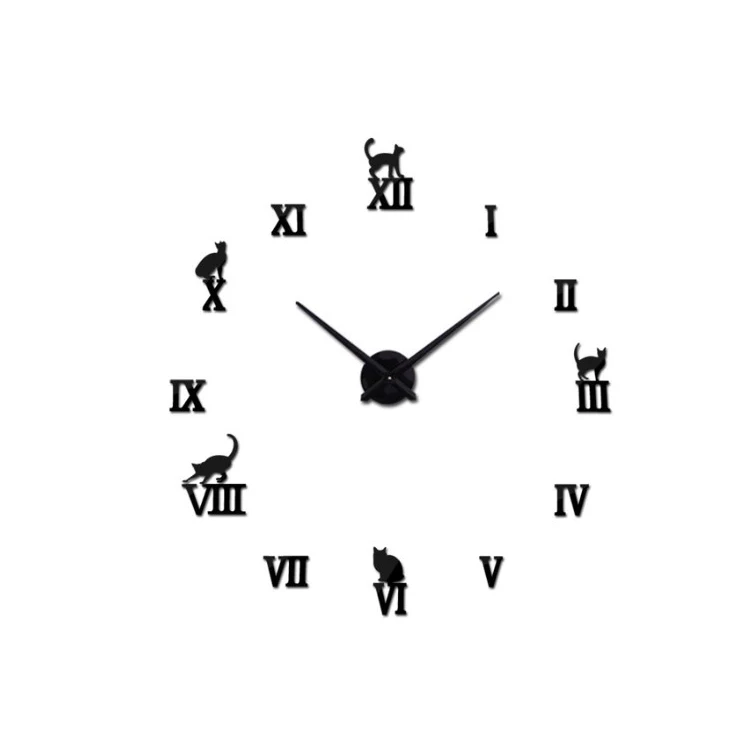 

K&B home decor new design modern style EVA+Acrylic diy digital wall clock, As picture
