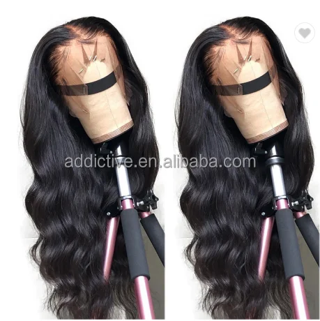 

Addictive Brazilian Human Hair Wigs Transparent Lace Front Human Hair Wig 13x4 Unprocessed 1b# HD Lace Frontal Body Wave Wig